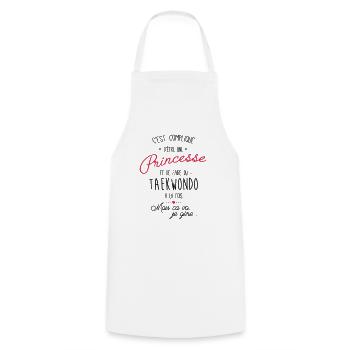 princesse et Taekwondo - Tablier de cuisine - blanc - Devant - AI Model Male 185 dark (185cm)