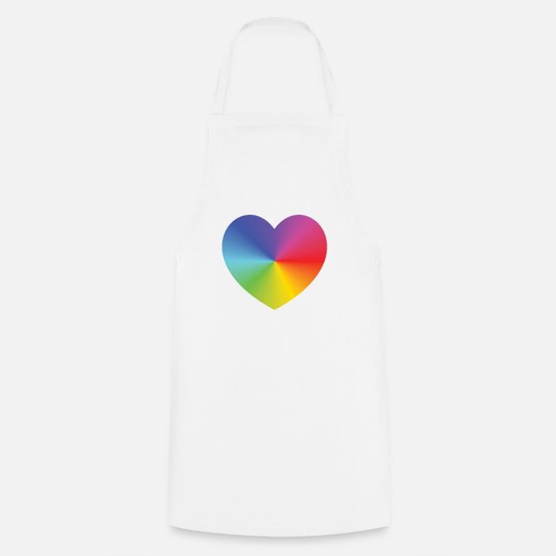 Rainbow Heart - Kochschürze - Weiß