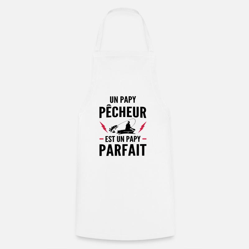 un papy pêcheur est un papy parfait - Tablier de cuisine - blanc