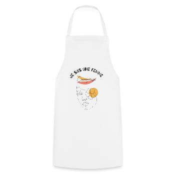je suis femme courageuse - Tablier de cuisine - blanc - Devant - AI Model Male 185 dark (185cm)