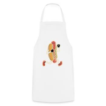 Hot Dog Stirnband Lauband Fitness Läufer Laufen - Kochschürze - Weiß - Vorne - AI Model Male 185 dark (185cm)