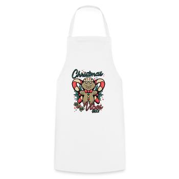 Ambiance de Noël Cadeau de Noël - Tablier de cuisine - blanc - Devant - AI Model Male 185 dark (185cm)