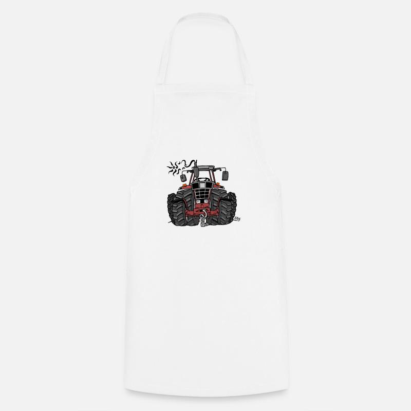 0097 Roter Traktor - Kochschürze - Weiß