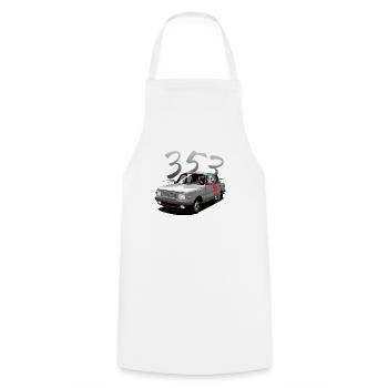 Wartburg 353 with driver - Cooking Apron - white - Front - AI Model Male 185 dark (185cm)