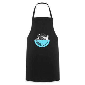 sur la baleine - Tablier de cuisine - noir - Devant - AI Model Male 185 dark (185cm)