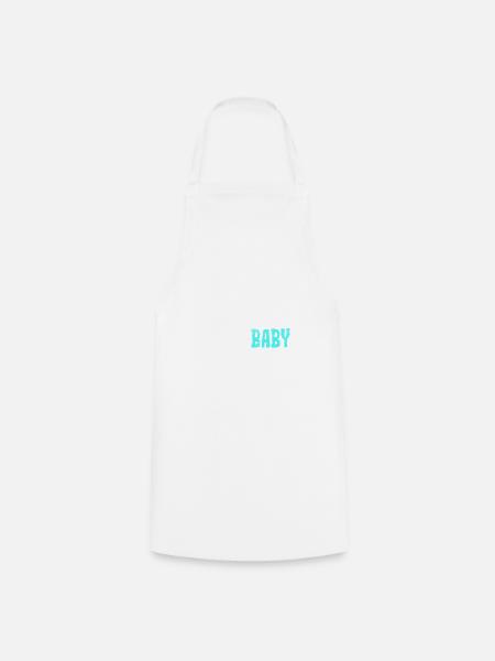 Super petit - super mignon - super bébé - bleu - Tablier de cuisine - blanc