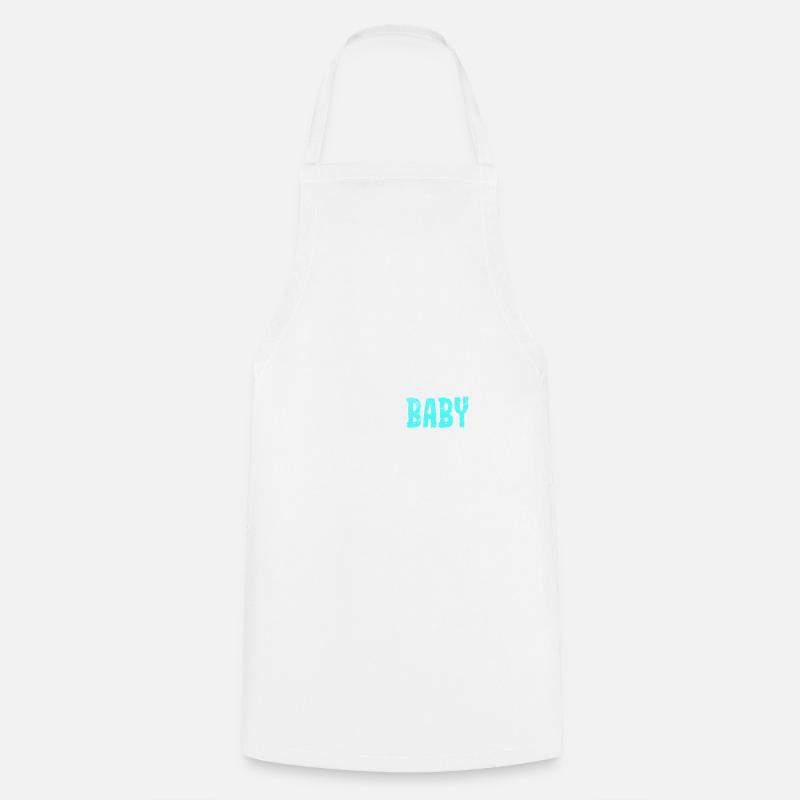 Super petit - super mignon - super bébé - bleu - Tablier de cuisine - blanc