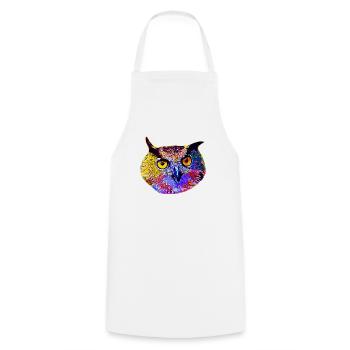 gxp chouette hibou vector art - Tablier de cuisine - blanc - Devant - AI Model Male 185 dark (185cm)
