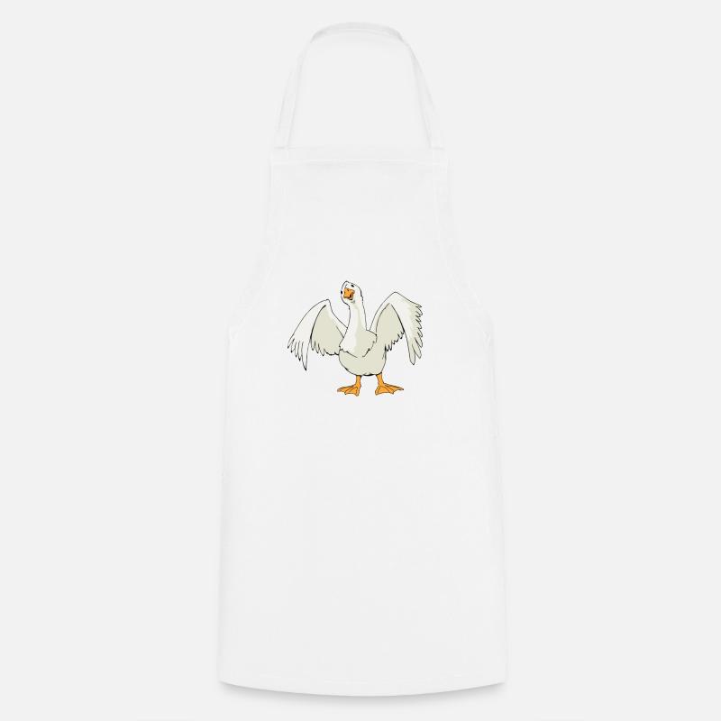 Gans Weihnachtsgans Goose Vogel Geschenk Idee - Kochschürze - Weiß