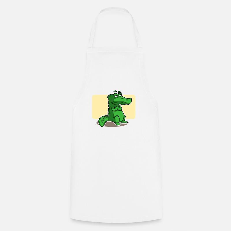cute crocodile - Cooking Apron - white