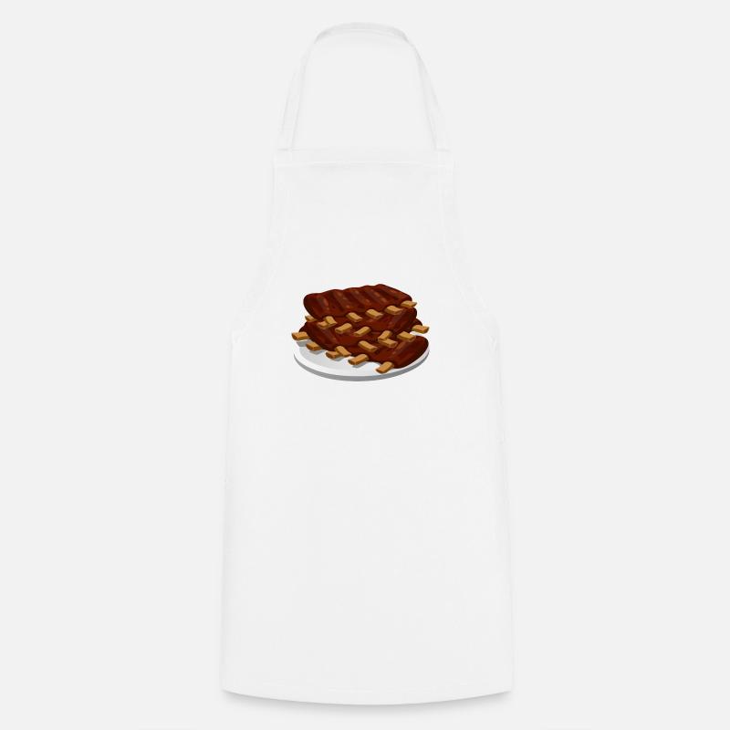 spare ribs - Cooking Apron - white