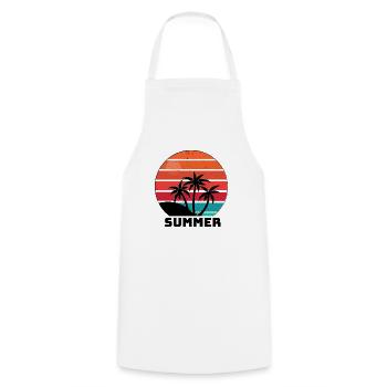 Summer – More than one season - Cooking Apron - white - Front - AI Model Male 185 dark (185cm)