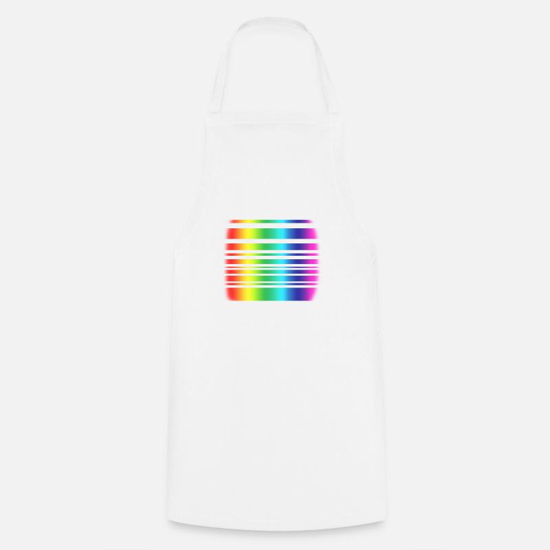 arc en ciel - Tablier de cuisine - blanc