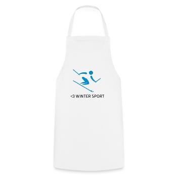 Winter sports - Cooking Apron - white - Front - AI Model Male 185 dark (185cm)