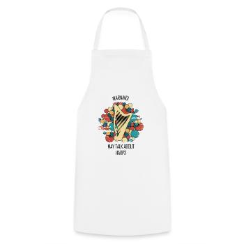 Harp Gift Musical Instrument Musician Plucking - Cooking Apron - white - Front - AI Model Male 185 dark (185cm)