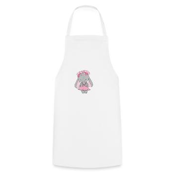 Éléphant, doux, dessin animé - Tablier de cuisine - blanc - Devant - AI Model Male 185 dark (185cm)