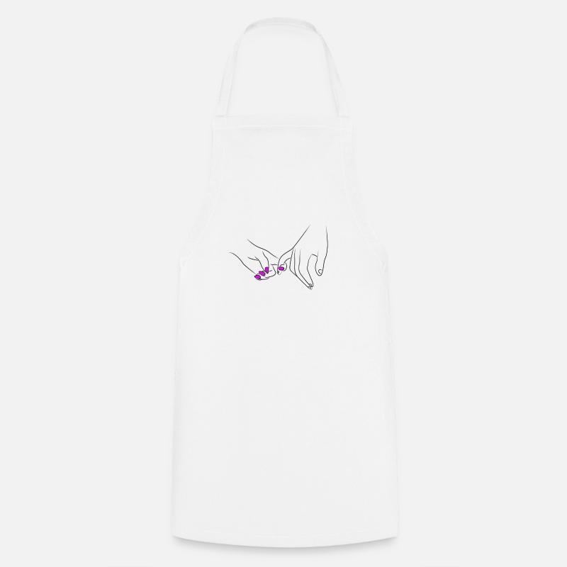 Main dans la main couple romantique - Tablier de cuisine - blanc