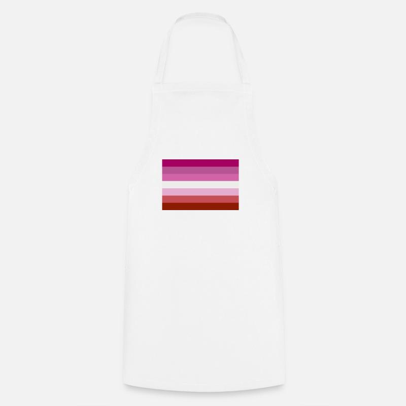 Drapeau de la fierté lesbienne - Tablier de cuisine - blanc