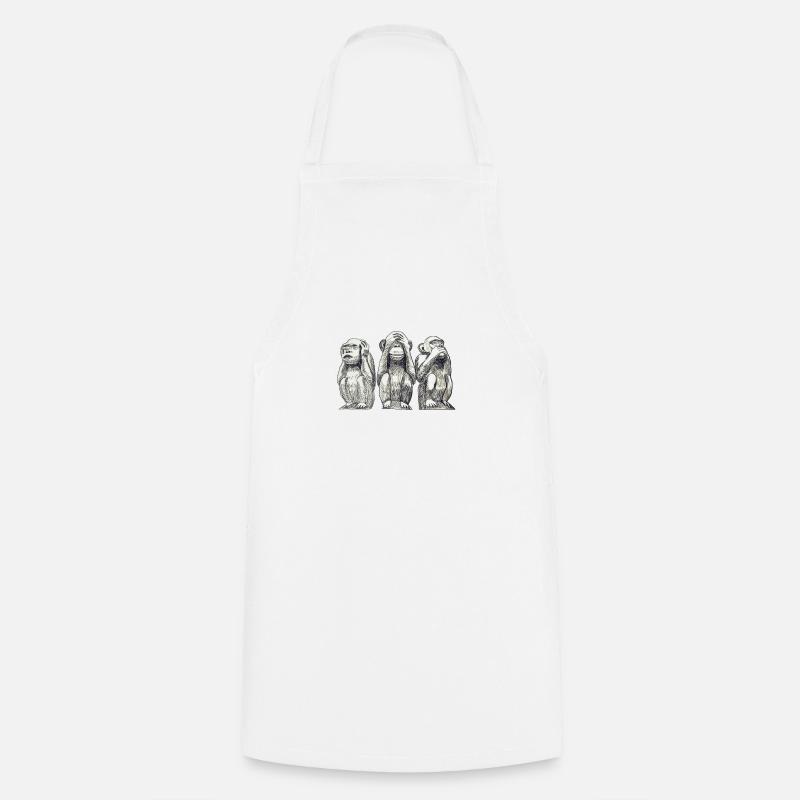 singe - Tablier de cuisine - blanc