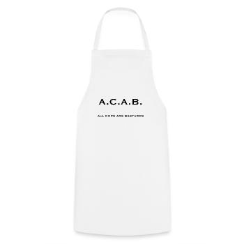 acab all cops are bastards - Kochschürze - Weiß - Vorne - AI Model Male 185 dark (185cm)