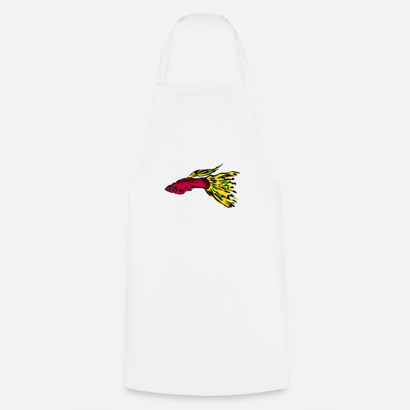 Poissons - Tablier de cuisine - blanc