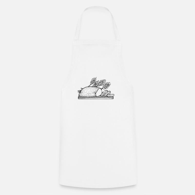 bread brooches crossaint bakery baguette bread bu - Cooking Apron - white