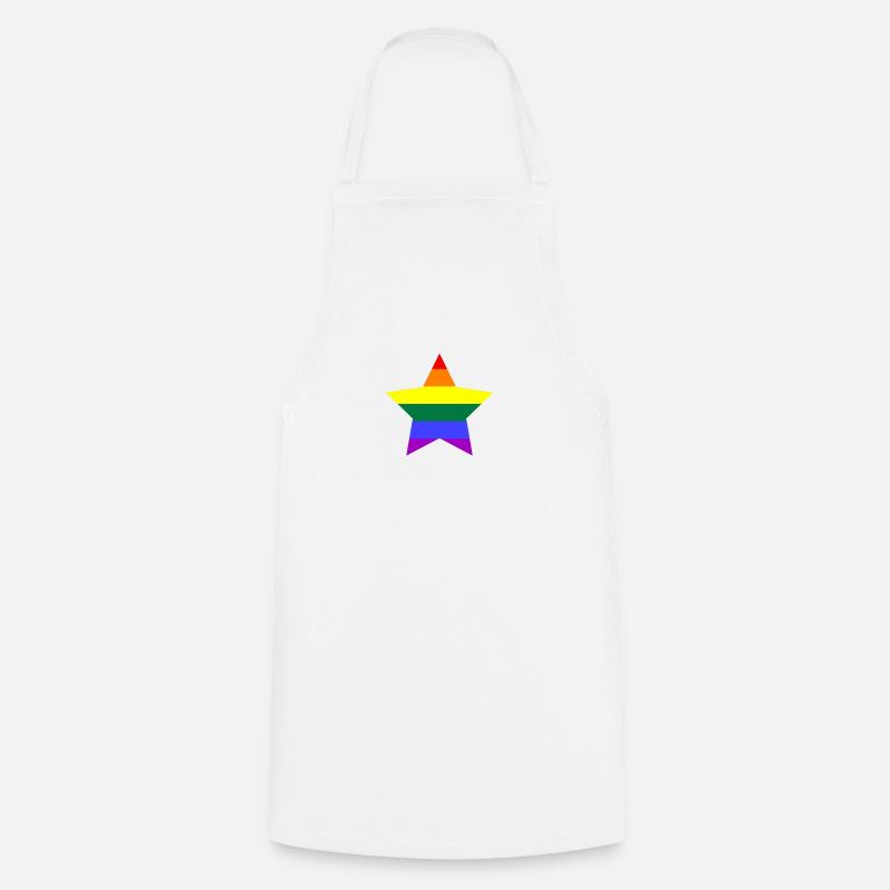 Arc-en-ciel - Tablier de cuisine - blanc