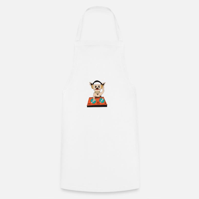 Chien DJ - Tablier de cuisine - blanc