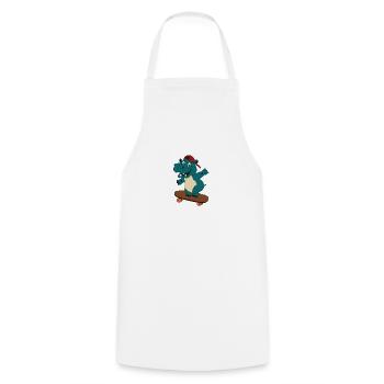 Kids skating Hippo - Cooking Apron - white - Front - AI Model Male 185 dark (185cm)