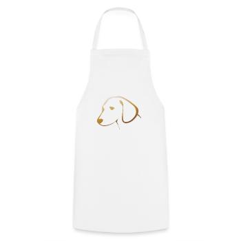 Chien d'or - Tablier de cuisine - blanc - Devant - AI Model Male 185 dark (185cm)