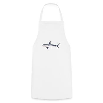 Tiburon cailon - Porbeagle shark- requin taupe - Cooking Apron - white - Front - AI Model Male 185 dark (185cm)