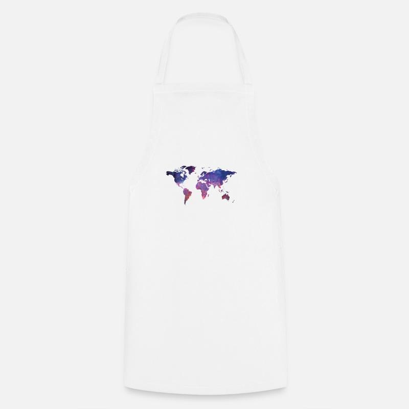 World Gift Continents Map - Cooking Apron - white