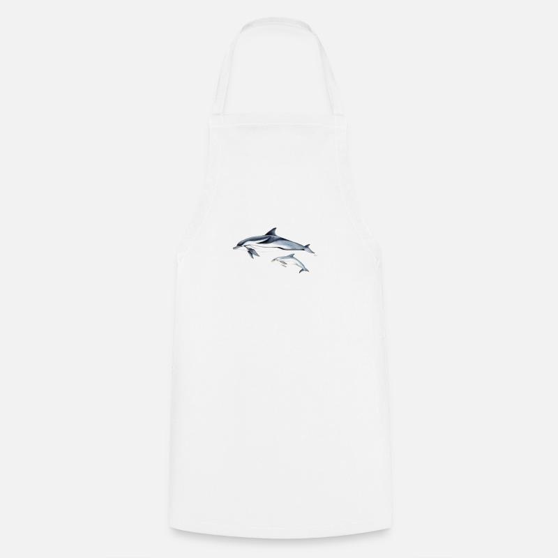 Liste Dolphin - dauphin rayé - dauphin - Tablier de cuisine - blanc
