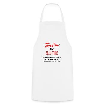 Tonton et BEAU FRÈRE - Tablier de cuisine - blanc - Devant - AI Model Male 185 dark (185cm)
