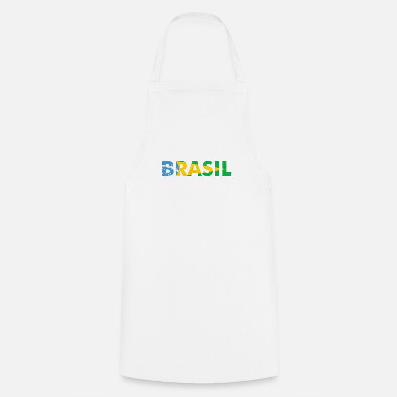 Conception de drapeau du Brésil en couleurs nationales - Tablier de cuisine - blanc