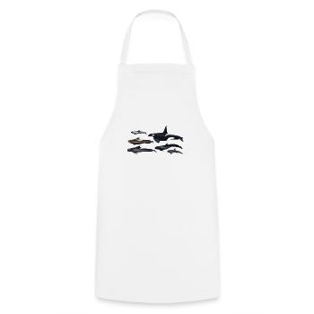 Blackfish - Orcas - Calderones - globicéphales - Tablier de cuisine - blanc - Devant - AI Model Male 185 dark (185cm)