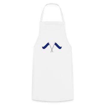 Enseigne bleu-blanc | drapeau | Football | stade - Tablier de cuisine - blanc - Devant - AI Model Male 185 dark (185cm)