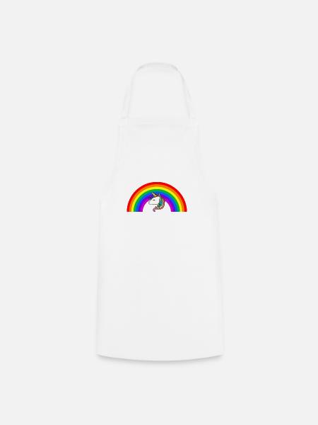 Regenbogen Einhorn - Kochschürze - Weiß