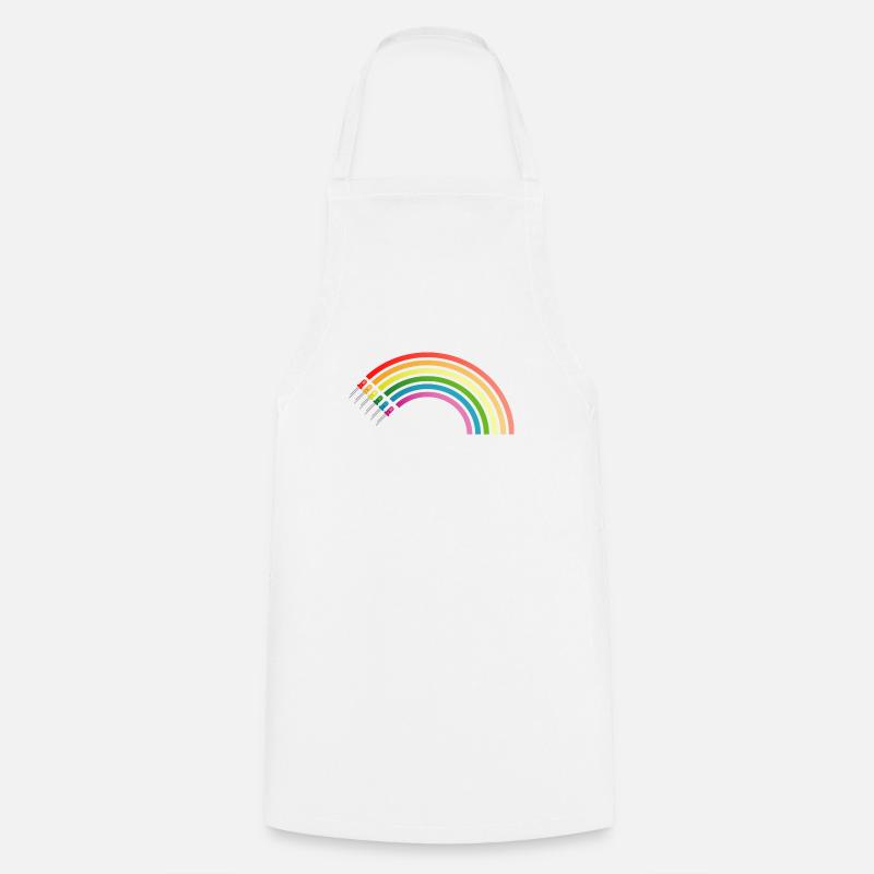 Arc-en-ciel - Tablier de cuisine - blanc
