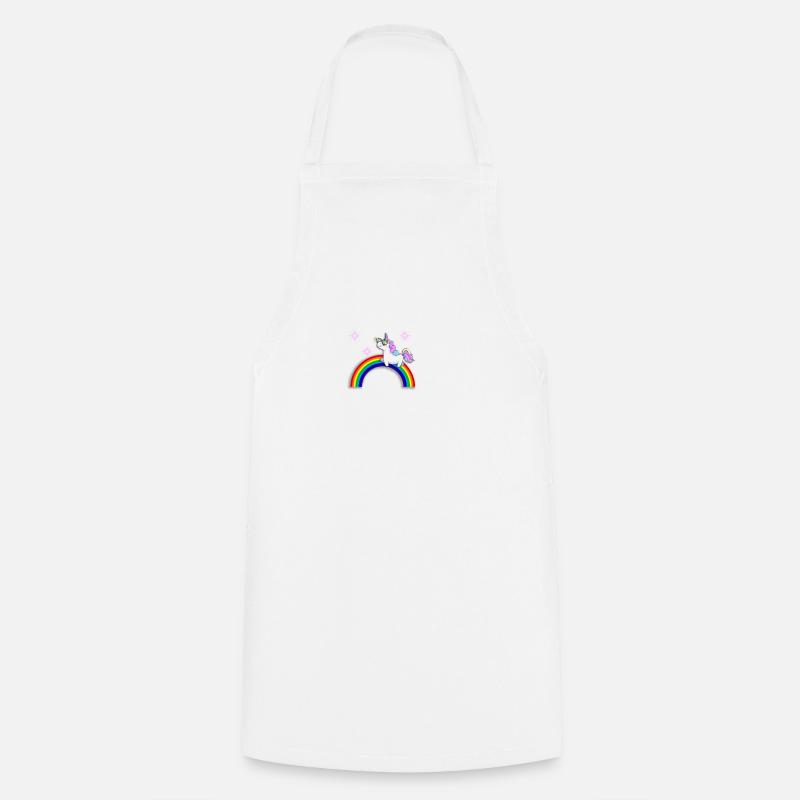 Einhorn mit Regenbogen - Kochschürze - Weiß