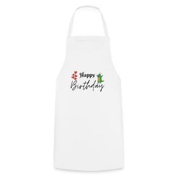 Bon anniversaire - Tablier de cuisine - blanc - Devant - AI Model Male 185 dark (185cm)