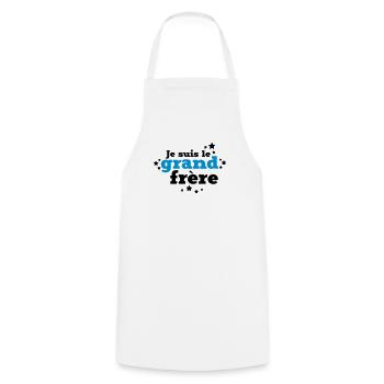 je suis le grand frère - Tablier de cuisine - blanc - Devant - AI Model Male 185 dark (185cm)