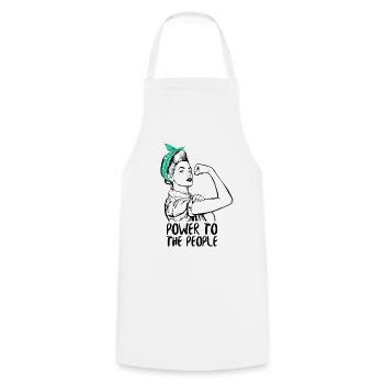 Power To The People (Power Woman) - Tablier de cuisine - blanc - Devant - AI Model Male 185 dark (185cm)