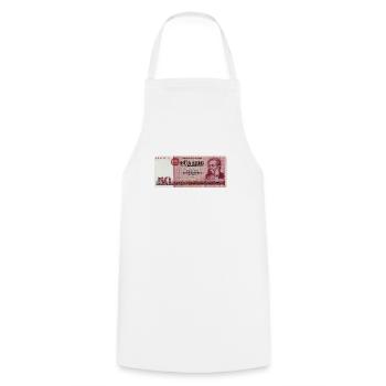 50 Markschein of the GDR - Cooking Apron - white - Front - AI Model Male 185 dark (185cm)