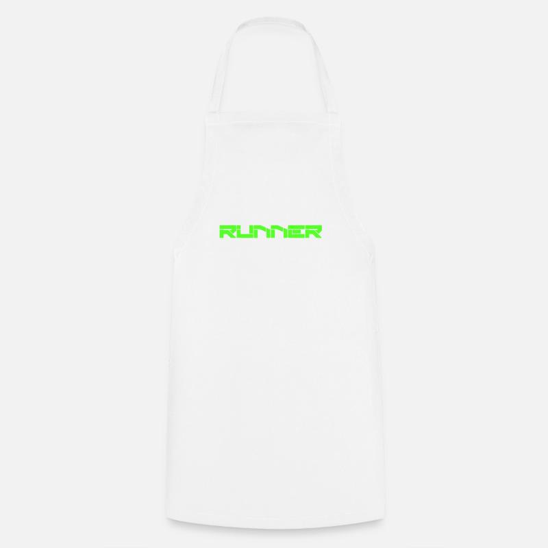 Runner - runner in green - Cooking Apron - white