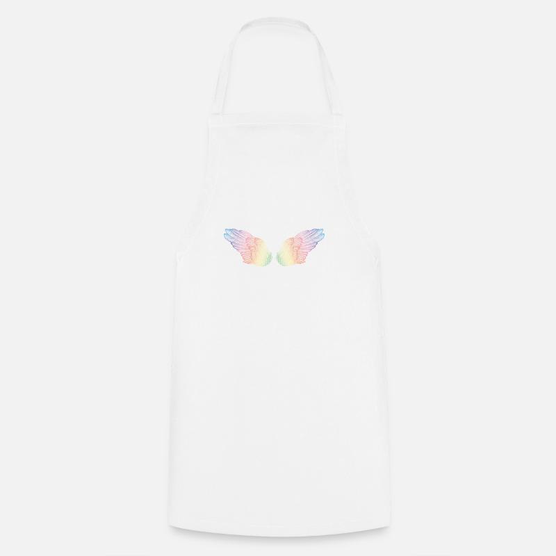 rainbow wings flight mode - Cooking Apron - white