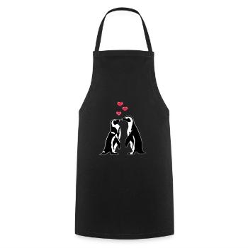 Verliebte Pinguine - Kochschürze - Schwarz - Vorne - AI Model Male 185 dark (185cm)