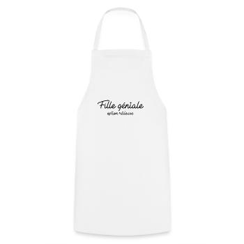 Fille géniale option râleuse - Tablier de cuisine - blanc - Devant - AI Model Male 185 dark (185cm)