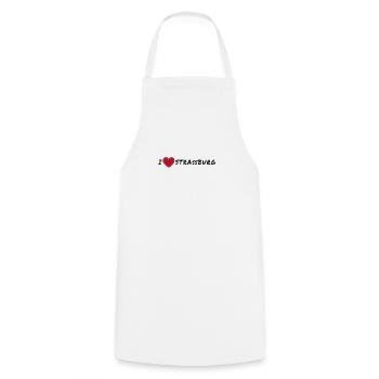 i love Strasbourg | I love Strasbourg - Cooking Apron - white - Front - AI Model Male 185 dark (185cm)