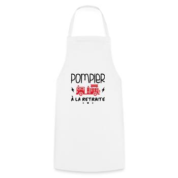 Pompier À La Retraite - Tablier de cuisine - blanc - Devant - AI Model Male 185 dark (185cm)